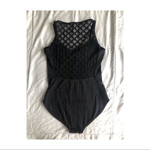 Mirella mesh back, black leotard size large